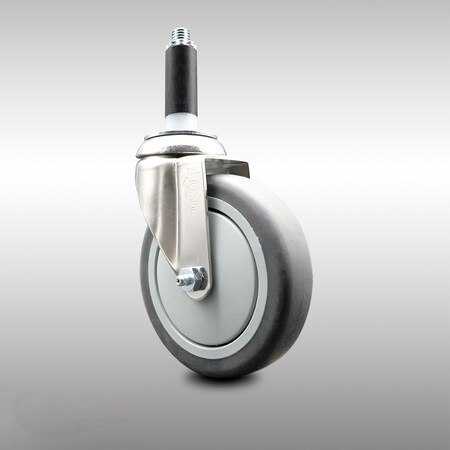 Service Caster 5 Inch 316SS Thermoplastic Rubber Wheel Swivel 3/4 Inch Expanding Stem Caster SCC-SS316EX20S514-TPRB-34